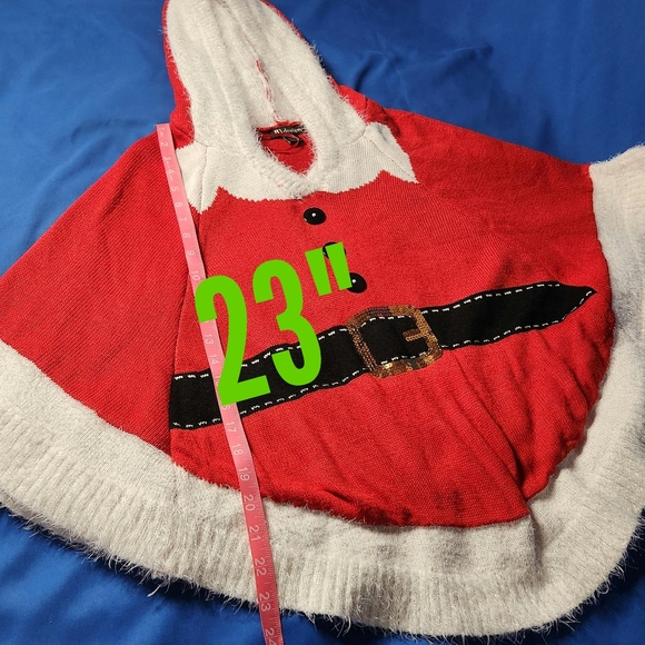 Mrs. Claus Festive Hooded Christmas Poncho - Picture 6 of 12